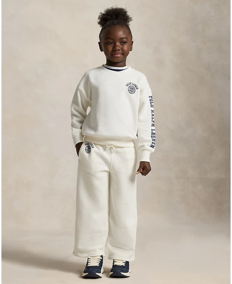 Polo Ralph Lauren Girls 2T-6X Logo Crest Wide-Leg Pants