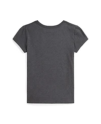 Polo Ralph Lauren Girls 7-16 Letterman Short Sleeve T-Shirt