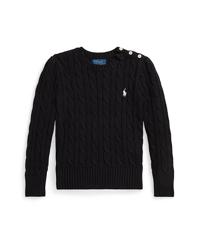 Polo Ralph Lauren Girls 2T-6X Crewneck Cable Knit Sweater