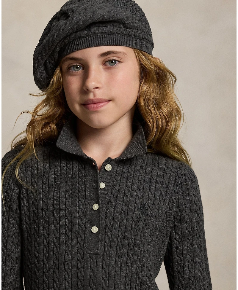 Polo Ralph Lauren Girls 7-16 Mini-Cable Long Sleeve Sweater Dress