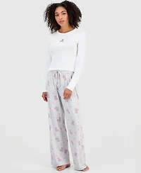Hippie Rose Juniors' Printed Drawstring-Waist Pants