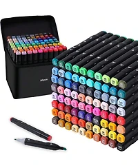 Htutwoo Back To School Season Alcohol Marker Set, Double Tip Stirrer Art Markers, Permanent Sketch Markers For Drawing Adult Coloring (80Colors)