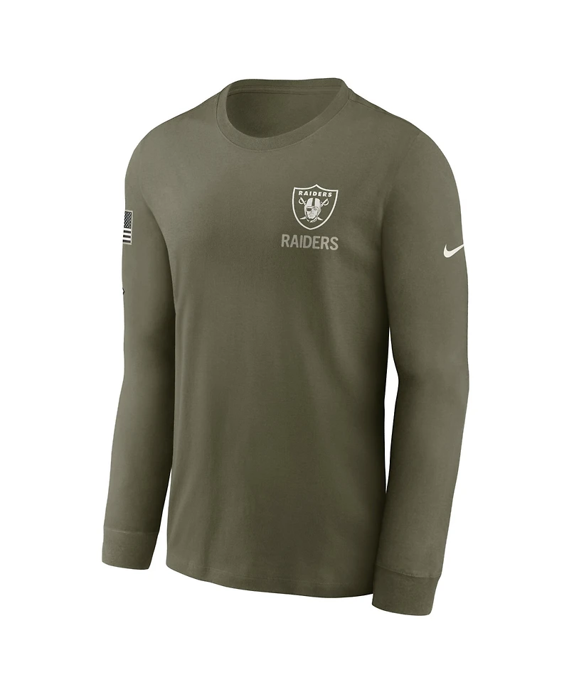 Nike Men's Olive Las Vegas Raiders 2025 Salute to Service Long Sleeve T-Shirt