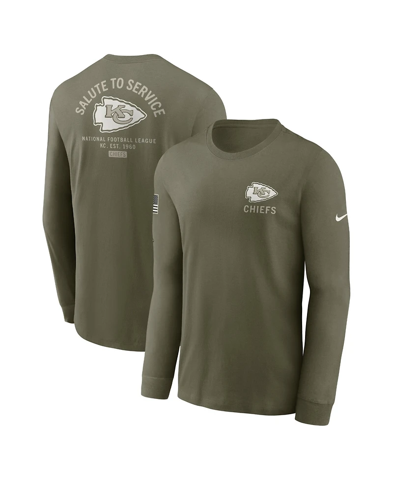 Nike Men's Olive Kansas City Chiefs 2025 Salute to Service Long Sleeve T-Shirt