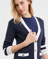 Nautica Jeans Women's Long V-Neck Cardigan Sweater
