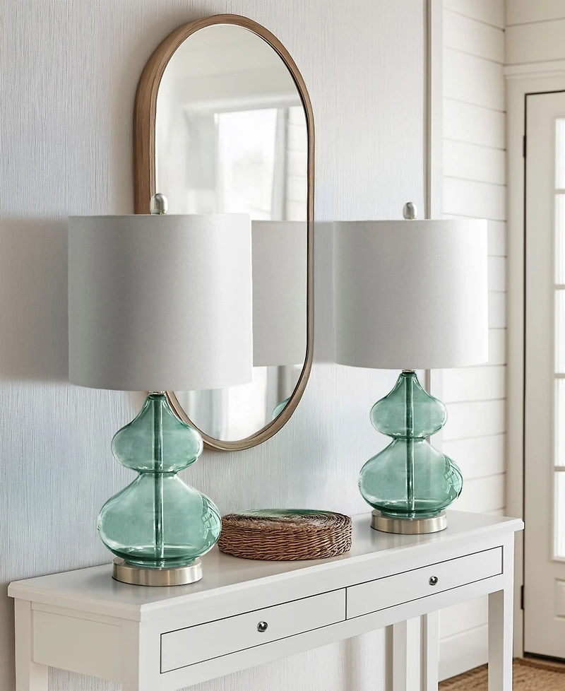 510 Design Ellipse Curved Gourd Glass Table Lamp, Set of 2