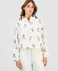 Hippie Rose Juniors' Polar Fleece Quarter-Zip Sweatshirt