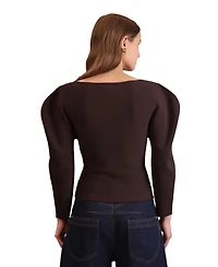 Avec Les Filles Women's Exaggerated-Sleeve Bow Top
