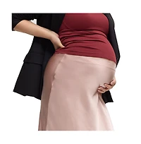 Ingrid + Isabel Maternity Satin Midi Skirt
