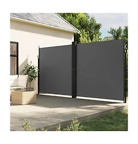 Retractable Side Awning Anthracite Steel 86.6 x 472.4 in