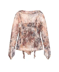 City Chic Women's Vivid Mesh Print Top