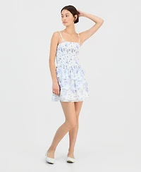 Just Polly Juniors' Tiered-Skirt Sleeveless Mini Dress