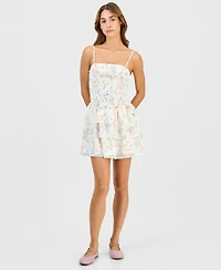 Just Polly Juniors' Tiered-Skirt Sleeveless Mini Dress