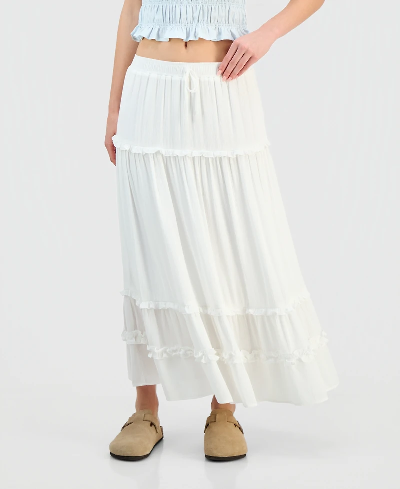 Celebrity Pink Juniors' Ruffle-Tier Maxi Skirt