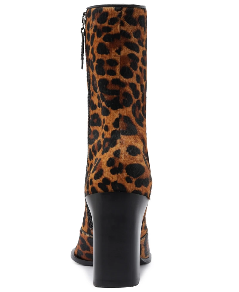 Schutz Women's Raffaela Animal Print Pointy Toe Dress Booties