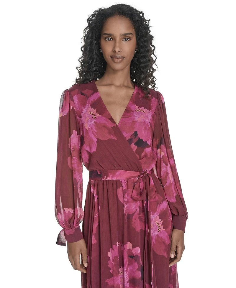 Calvin Klein Plus Tie Sleeve Midi Dress