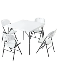 5-Piece Folding Table and Chair Set for Indoor/Outdoor Use