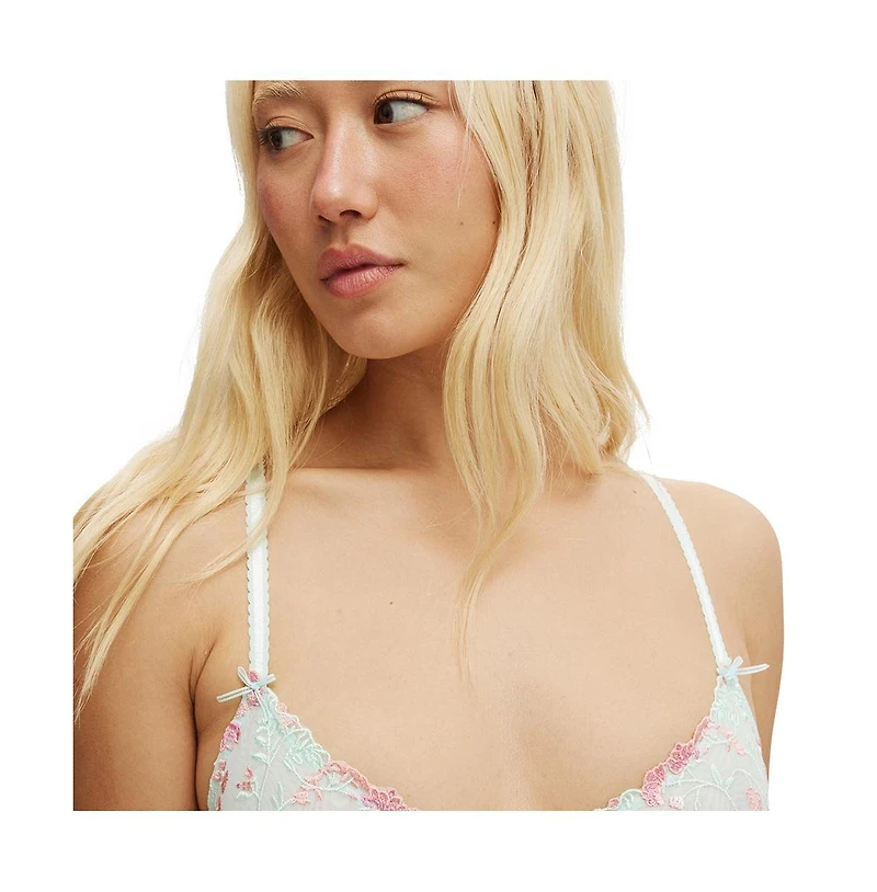 Cotton On Women's Margot Embroidered Mesh Underwire Bra