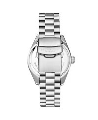 Stuhrling Statesman 4070 Men s Watch – Stainless Steel Bracelet, Blue Dial, Day-Date Quartz, 42mm Fluted Bezel