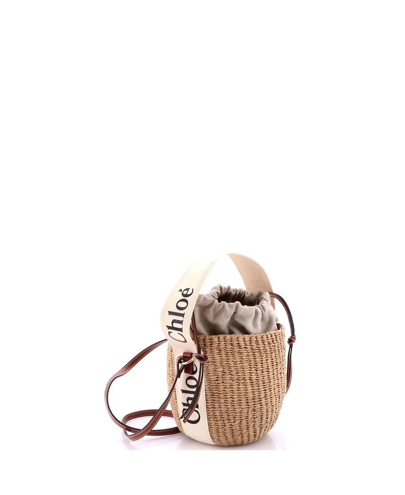 Pre-Owned Chloe Small Woody Basket Tote Woven Raffia