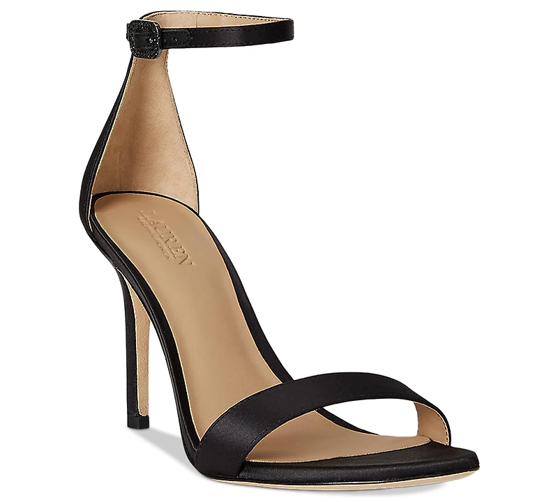 Lauren Ralph Women's Allie Pave-Buckle Satin Sandals