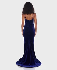 Alex & Sophia Juniors' Spaghetti-Strap Sweetheart Long Dress