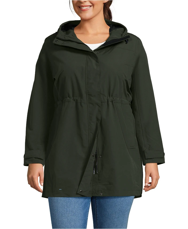 Lands' End Plus Squall Hooded Waterproof Raincoat