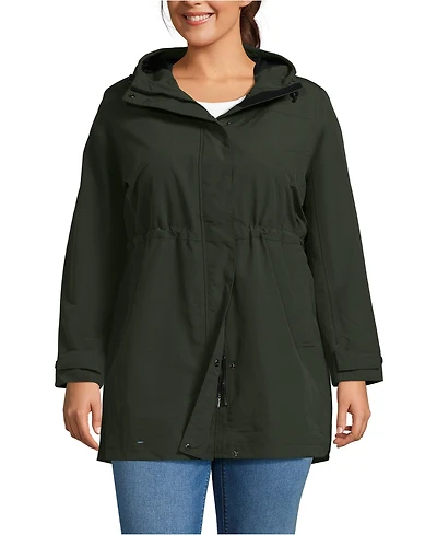 Lands' End Plus Squall Hooded Waterproof Raincoat