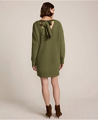 Lands' End Women's Fuzzy Bow Back Mini Sweater Dress