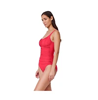 Profile by Gottex Women's Tutti Frutti Fashion Shirred Peasant One Piece