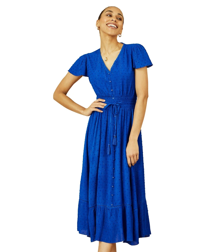 Yumi Women's Button Detail Midi Dress