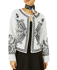 Yumi Women's Knitted Folk Edge To Cardi