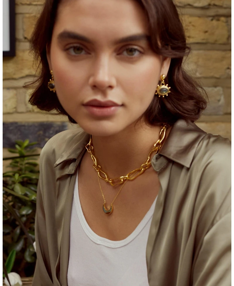 Ottoman Hands Zand Labradorite Drop Earrings