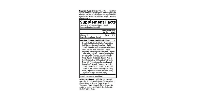 Garden of Life Vitamin C Spray, Cherry-Tangerine 2 fl oz
