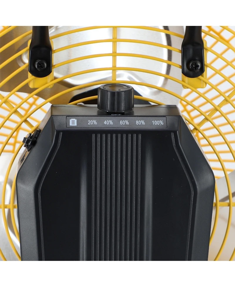 Vie Air 12 Inch Rechargeable Indoor/Outdoor Floor Fan (IPX4 Rated) in Yellow