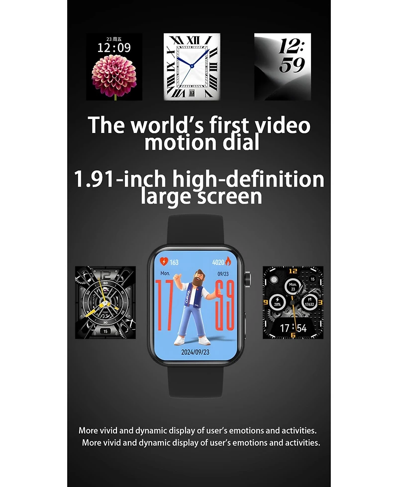 Ruxing Smart 1.91'' Smart Watches for Women Men Photography multifunctional With Bluetooth Call, Health Monitoring, IP67