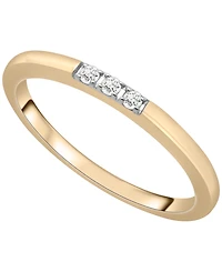 Wrapped Diamond 3-Stone Ring (1/20 ct. t.w.) 10K Yellow Gold with White Rhodium