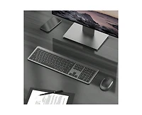 Wireless Keyboard And Mouse Combo-Full Size Slim Thin Wireless Keyboard Mouse With Numeric Keypad 2.4g Stable Connection Adjustable Dpi (Silver)