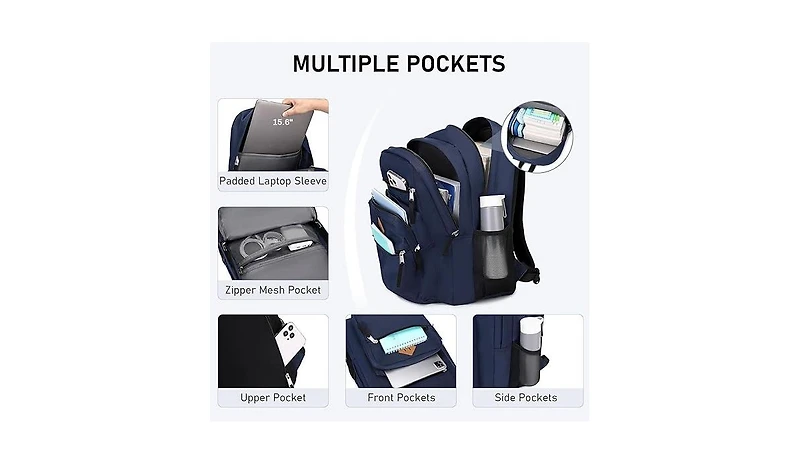 School Backpack Large Casual Book Bag Lightweight Back Pack fits 15.6 Inch Laptop for High School College Travel
