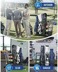 Mythinglogic Golf Storage Garage Organizer, Golf Bag Storage Stand and Other Golfing Equipment Rack