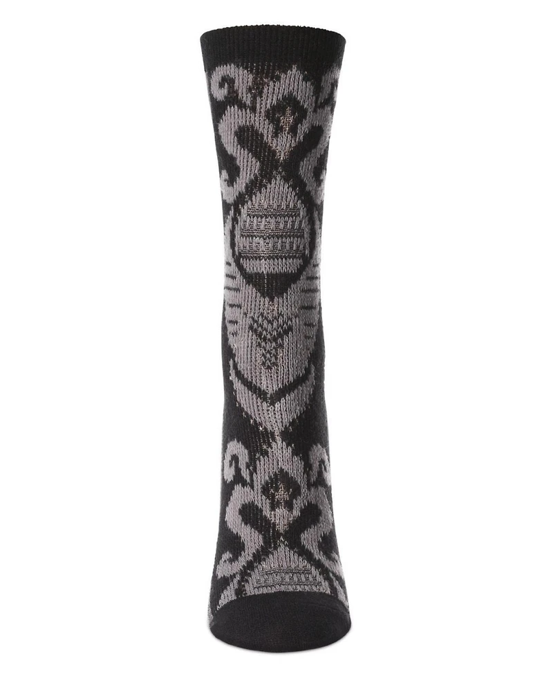 MeMoi Women's S-Swirl Super Comfi Soft-Fit Crew Sock