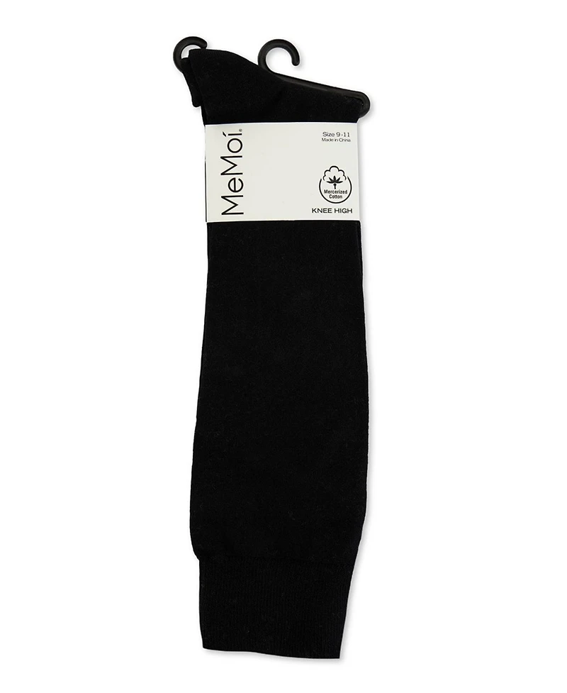 MeMoi Women's Basic Mercerized Cotton Blend Knee High Socks