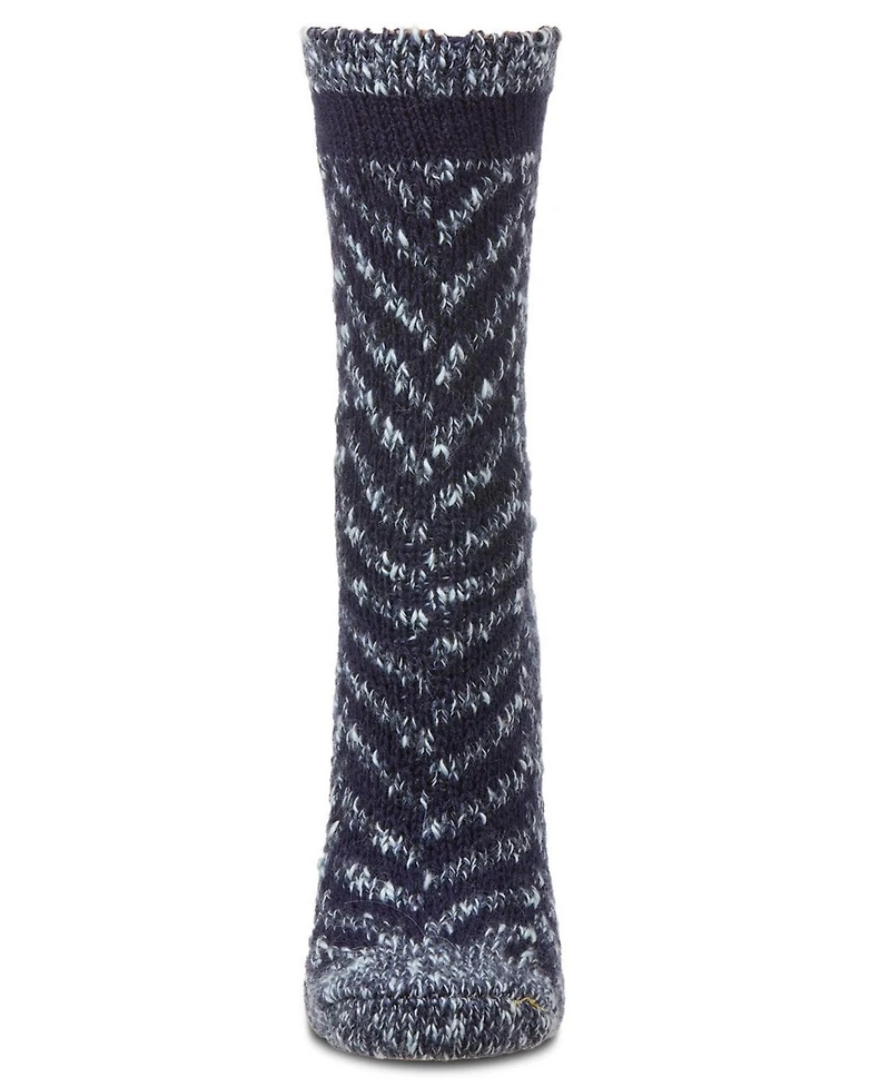 MeMoi Women's Classic Chevron Warm & Cozy Cotton Blend Crew Sock