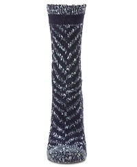 MeMoi Women's Classic Chevron Warm & Cozy Cotton Blend Crew Sock