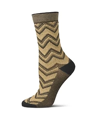 MeMoi Women's Shimmer Chevron Crew Socks