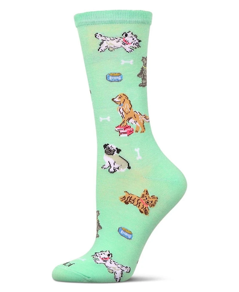 MeMoi Women's Dogs Rayon From Crew Socks