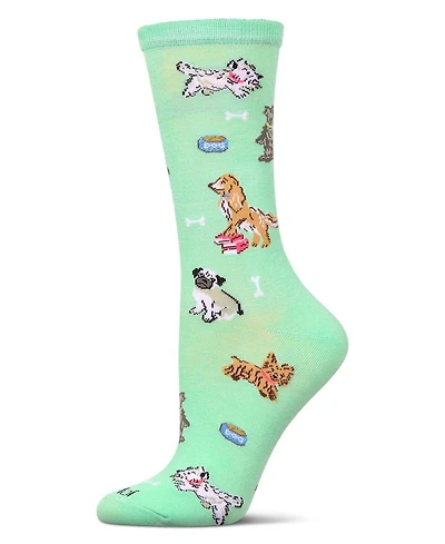 MeMoi Women's Dogs Rayon From Crew Socks