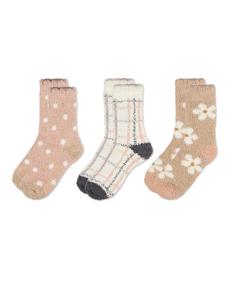 MeMoi Women's 3 Pair Pack Cozy Crew Socks