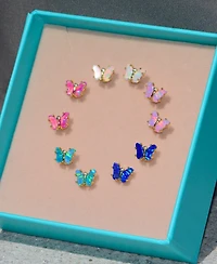Kamaria Butterfly Earrings with Lab-Grown Opal 14k Gold Plated Sterling Silver