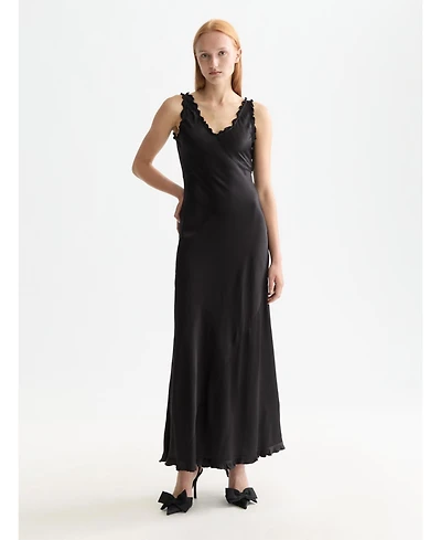 Scotch & Soda Women's Maxi Slip dress with ruffled edges